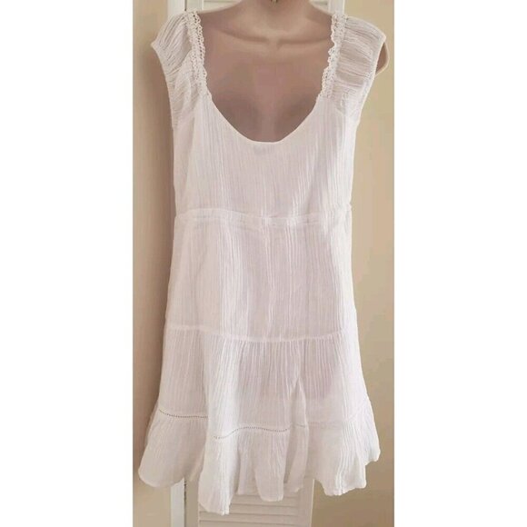 NWT $ 148 GUESS CIEL WHITE CROCHET-TRIM A-LINE DRESS SZ SMALL - Picture 6 of 9